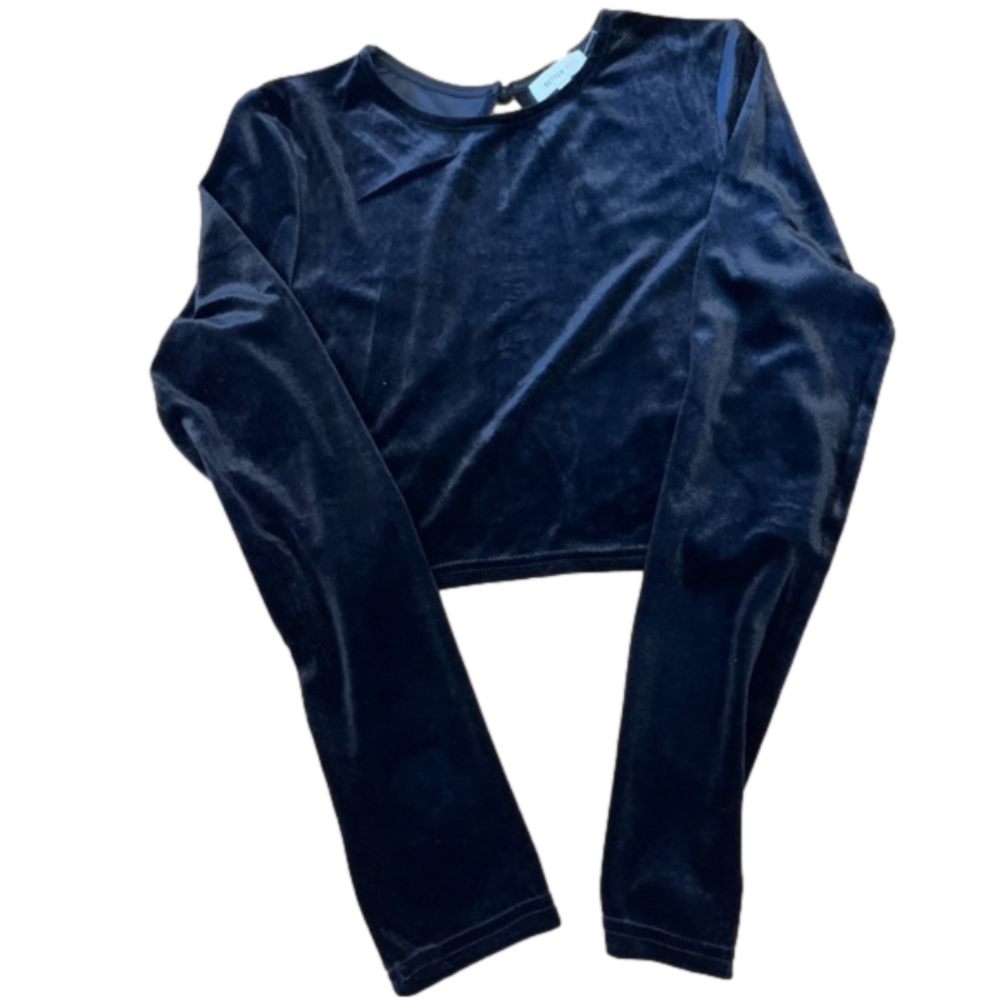 Better Be women’s black velour cropped long sleeve size medium